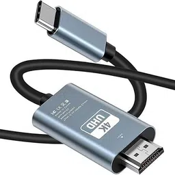 RuhZa USB Type C Cable 2 A 1.5 m plastic Type-C to HDMI Cable for TV and Monitor, HDMI to Type-C Cable-image-36