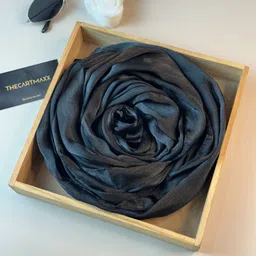 thecartmaxx Solid Silk Women Black Fancy Scarf, Stole, Scarf-picture-25