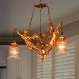 fos lighting Pascal Gold Metal Shaded Chandelier-picture-27