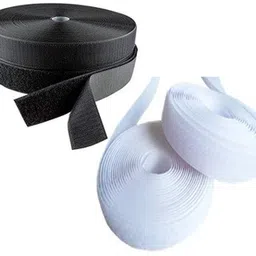 yuvi creations 5 Mts * 25 Mm ( 1 " ) Width , Colour Black & White Sew-on Velcro (Black & White) Sew-on Velcro-picture-24