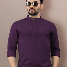 vebnor Men Self Design Jacquard Straight Kurta-picture-18