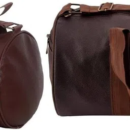 rocketsale 20 L Gym Duffel Bag - DB_Leatherite Fitness Gym Bag/Duffel Bag/Travel Bag/Sports Bag/Travel kit - Brown, Brown-picture-29