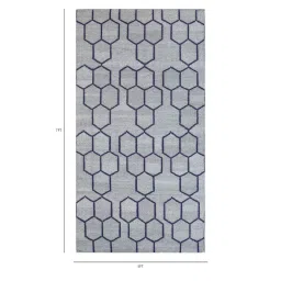 jaipur rugs Grey Geometrical Wool and Viscose 5 ft X 8 ft Flat Weaves image 2