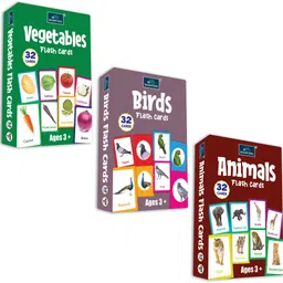 bookford Flash Cards - Set of 3 Flash cards For Kids - Vegetables, Animals, and Birds-picture-27