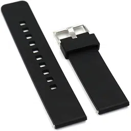 EWAccessories 22mm Black Silicone Rubber Quick Release Smartwatch Band Strap 22 mm Resin Watch Strap image 4
