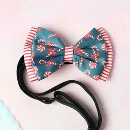 Tossido Girls Blue & Pink Printed Bow with Elastic Headband-image-6