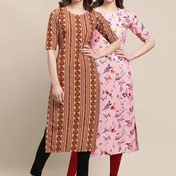 7threads KALINI Women Pack of 2 Crepe Kurta image 1