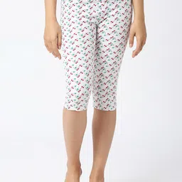 SINI MINI Girls Floral Printed Mid Rise Pure Cotton Capris-picture-15