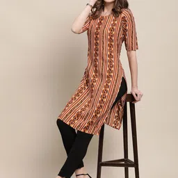 7threads 1 Stop Fashion Women Pack Of 6 Ethnic Motifs Printed Summer Sheers Crepe Kurta image 4