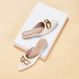 Forever Glam by Pantaloons Pointed Toe Slip-On Mules-picture-32