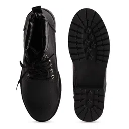 ERIDANI Women Textured Round Toe Block Heeled Mid-Top Boots image 4