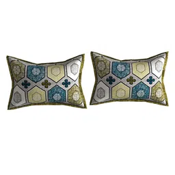 Spangle Gold-Toned & Yellow Ethnic Motifs 260 TC Cotton King Bedsheet with 2 Pillow Covers image 4