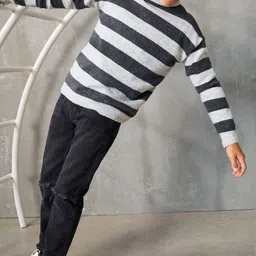 Mango Kids Boys Striped Sustainable Pullover image 3
