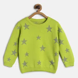 MINI KLUB Girls Green & Grey Printed Longline Pullover-image-84