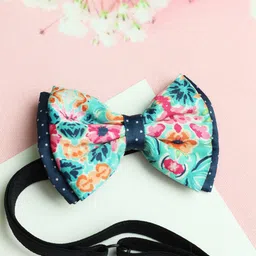 Tossido Girls Green & Blue Printed Bow with Elastic Headband-picture-43