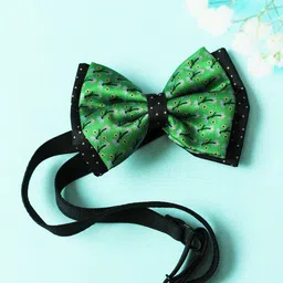 Tossido Girls Green & Black Printed Bow with Elastic Headband-picture-44