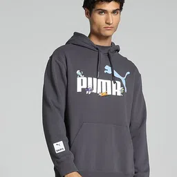 Puma THE SMURFS Logo Printed Detail Hooded Pullover Sweatshirt image 1