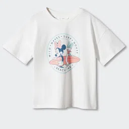 Mango Kids Girls Pure Cotton Minnie Mouse Printed Drop-Shoulder Sleeves T-shirt-picture-27