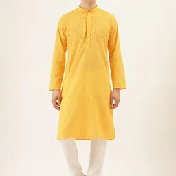 RAJUBHAI HARGOVINDAS Chikankari Embroidered Pure Cotton Kurta-picture-25