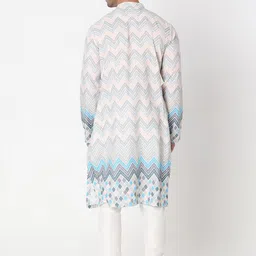 Ethnicity Geometric Printed Mandarin Collar Straight Kurta image 5