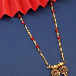 Ramdev Art Fashion Jwellery Gold-Plated Artificial Stones and Beads Mangalsutra image 2