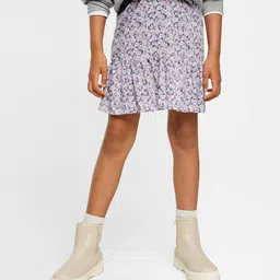 Mango Kids Girls Floral Print Sustainable A-line Skirts-image-47