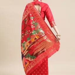RAJGRANTH Red Silk Cotton Banarasi Saree image 2