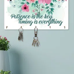 RANDOM Set of 2 White  Green Printed Wall Hanging Key Holders-image-0