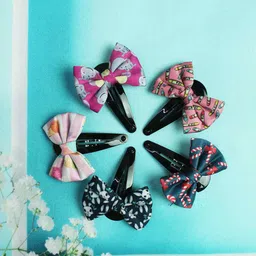 Tossido Girls Multicoloured Set of 5 Printed Tic Tac Hair Clip image 2