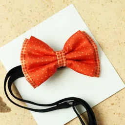 Tossido Girls Orange & Gold Polka Dot Printed Bow Hairband image 4