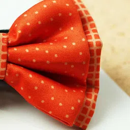 Tossido Girls Orange & Gold Polka Dot Printed Bow Hairband image 2