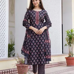 vaamsi Women's Floral Straight Printed Kurta Pant With Dupatta Set | kurta sets for woman image 2