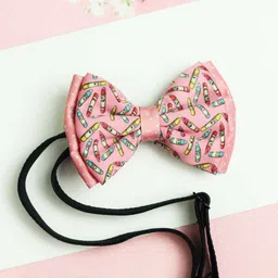 Tossido Girls Pink & Black Crayons Layered Bow With Adjustable Elastic Headband-picture-52