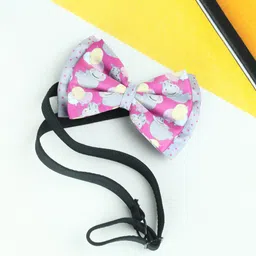 Tossido Girls Pink & Blue Hanging Hippos Layered Bow With Adjustable Elastic Hairband-picture-48