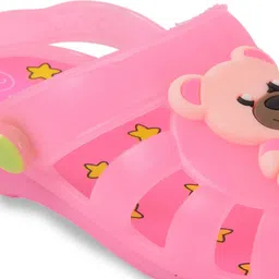 Yellow Bee Girls Pink & Yellow Teddy Patch LED Clogs image 4