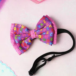 Tossido Girls Purple & Pink Alphabets Layered Bow With Adjustable Elastic Hairband-picture-41