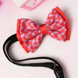 Tossido Girls Purple & Red Heart Printed Bow Hairband-picture-11