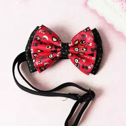 Tossido Girls Red & Black Fruity Alphabets layered Bow with Adjustable Elastic Hairband-picture-22