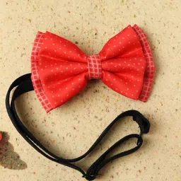 Tossido Girls Red Polkas Layered Bow with Adjustable Elastic Headband-image-48