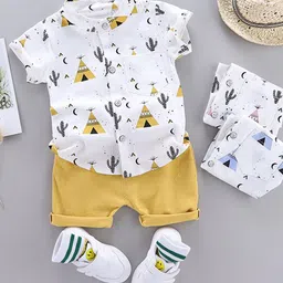 StyleCast Boys Printed Shirt With Shorts Clothing Set-picture-27