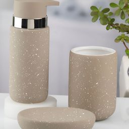 Kookee Grey 3 Pieces Abstract Ceramic Bath Accessories Set-picture-3