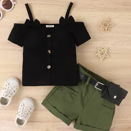 INCLUD Girls Off-Shoulder Top With Shorts-picture-56