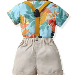 StyleCast x Revolte Boys Blue & Cream Printed Shirt with Shorts image 4