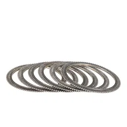 Jazz and Sizzle Set Of 6 Oxidised Silver-Plated Bangles image 2