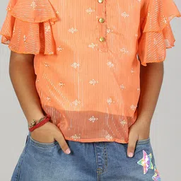 KiddoPanti Girls Printed Top With Shorts image 2