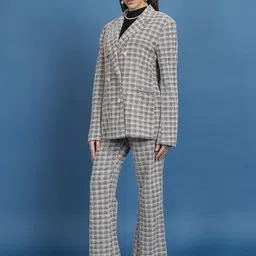 Tokyo Talkies Multi Long Blazer Wideleg Pant Co-Ord Set image 5