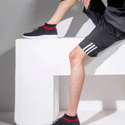 FAUSTO Men Black Mesh Running Non-Marking Lace-Up Sports Shoes image 1