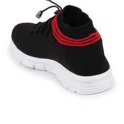 FAUSTO Men Black Mesh Running Non-Marking Lace-Up Sports Shoes image 3