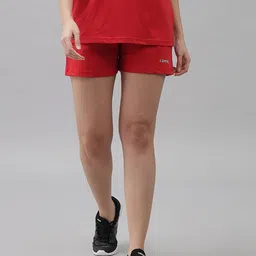 GRIFFEL Women Red Loose Fit Sports Shorts-picture-17