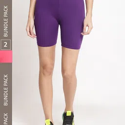 Jinfo Women Pack Of 2 Mid-Rise Cycling Shorts-picture-39